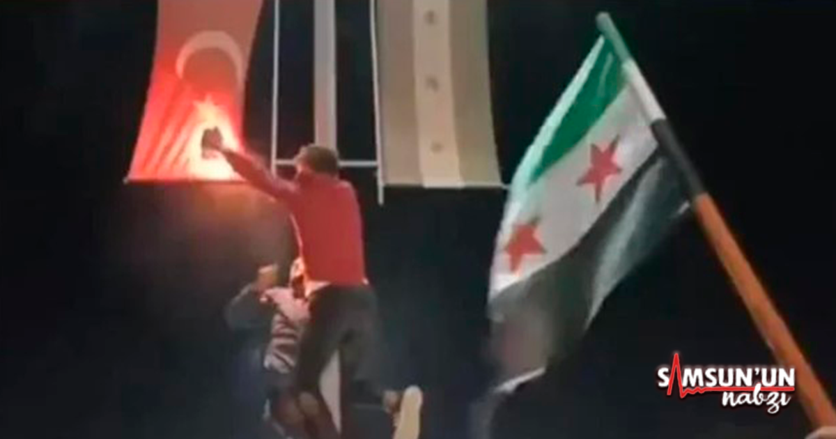Suriye’de Türk bayrağı yakıldı